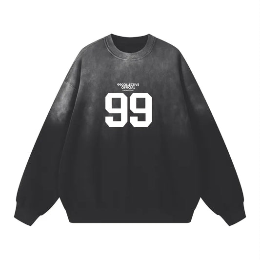 Black Monkey Wash Oversize Sweatshirt - 360 GSM