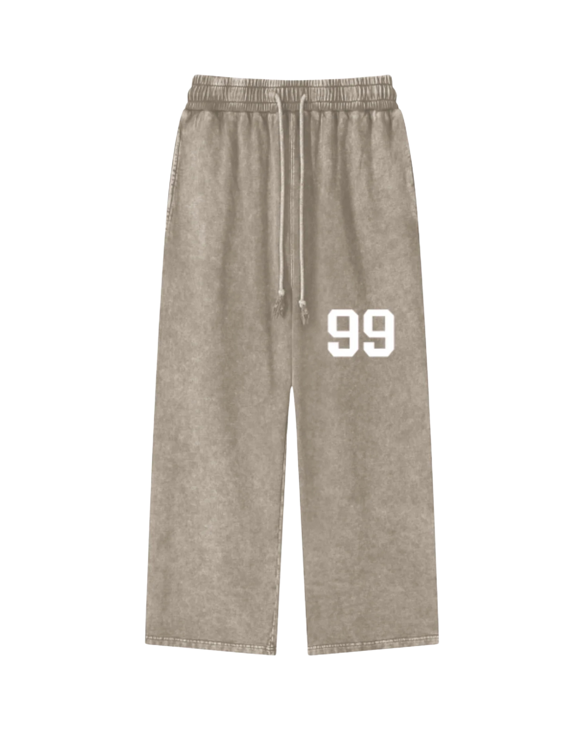 Olive Acid Wash Straight Leg Pants