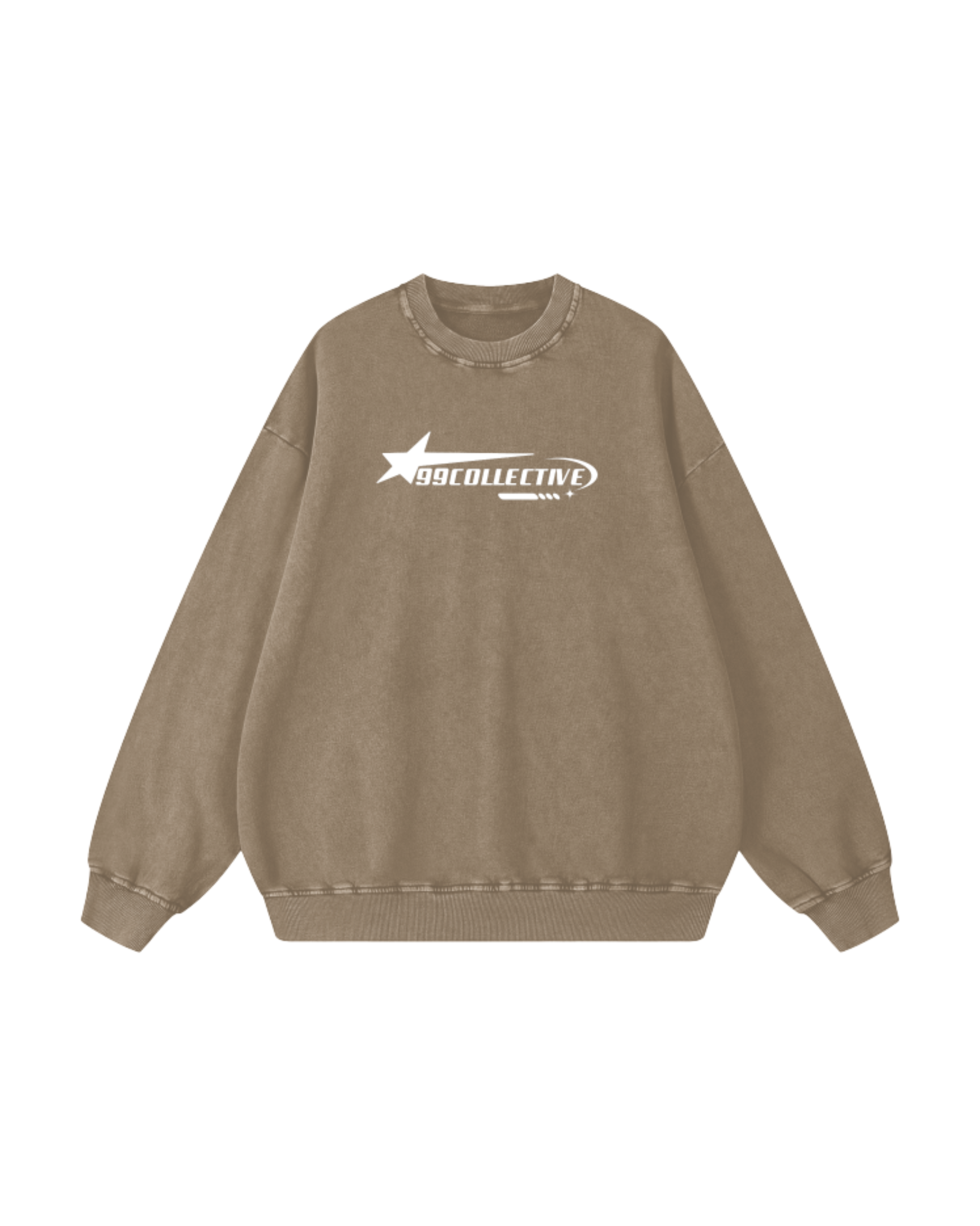 Olive Acid Wash Oversize Sweatshirt - 360 GSM