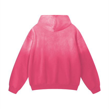 Pink Gradient Washed Oversized Hoodie-Premium