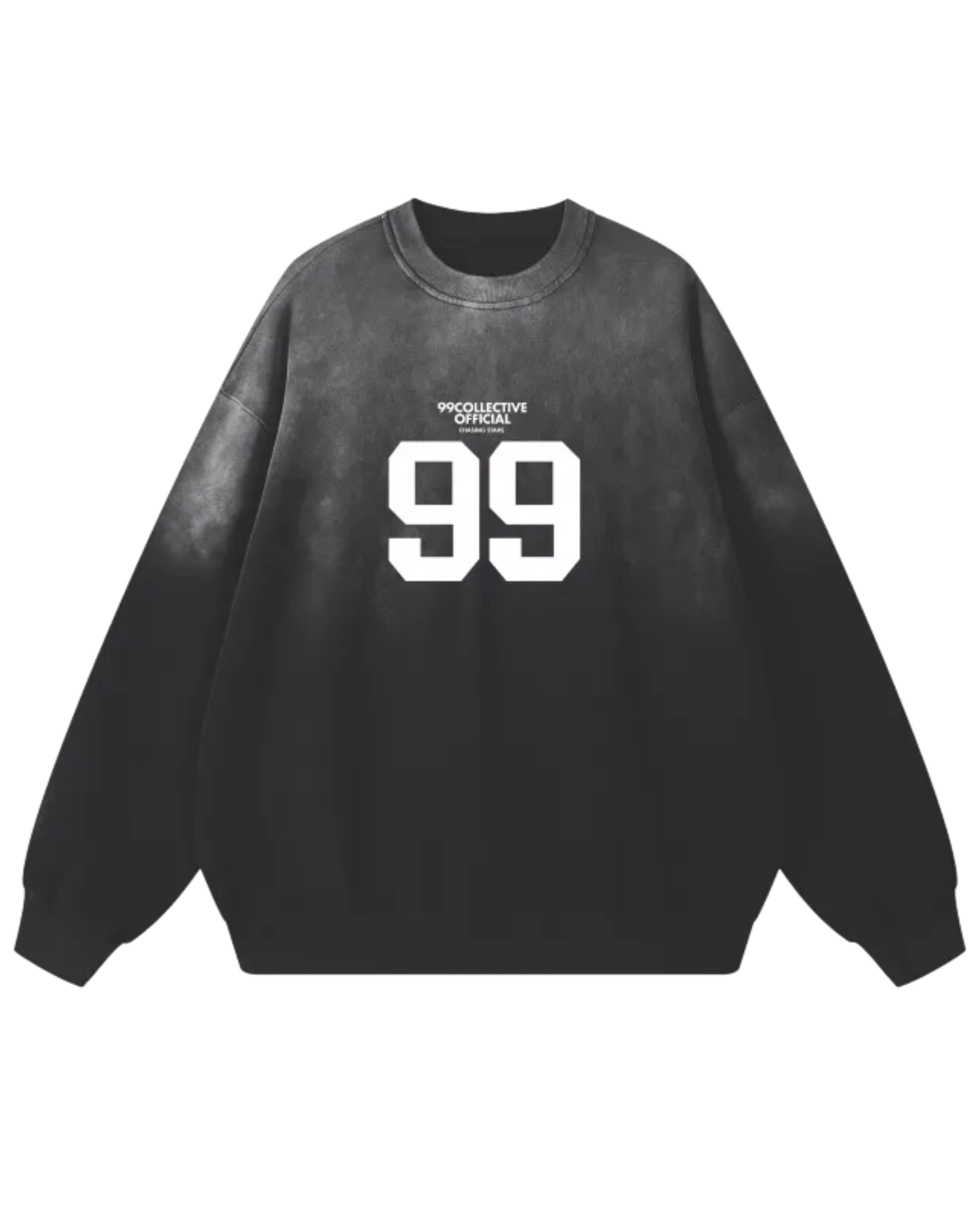 Black Monkey Wash Oversize Sweatshirt - 360 GSM