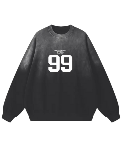 Black Monkey Wash Oversize Sweatshirt - 360 GSM