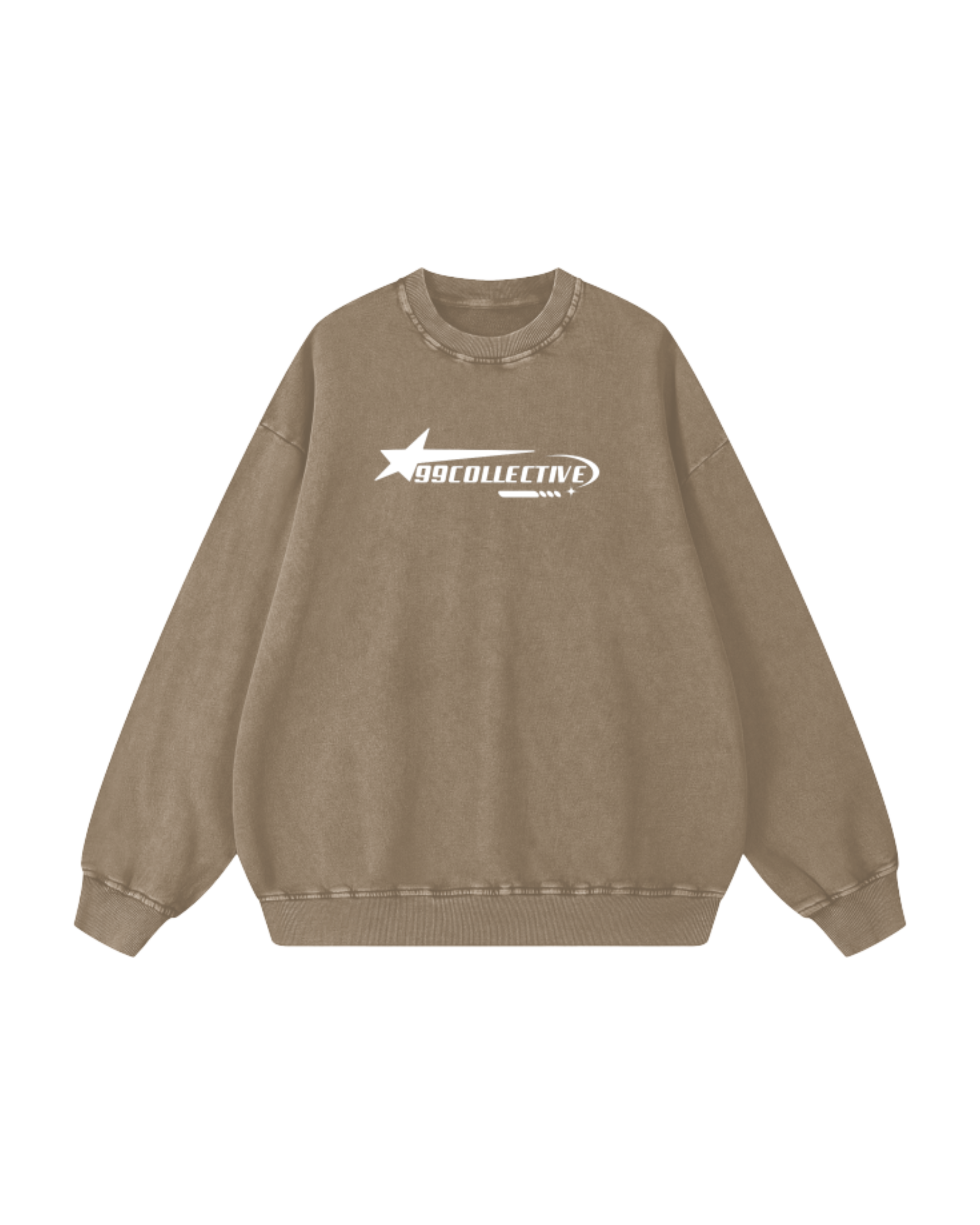 Olive Acid Wash Oversize Sweatshirt - 360 GSM