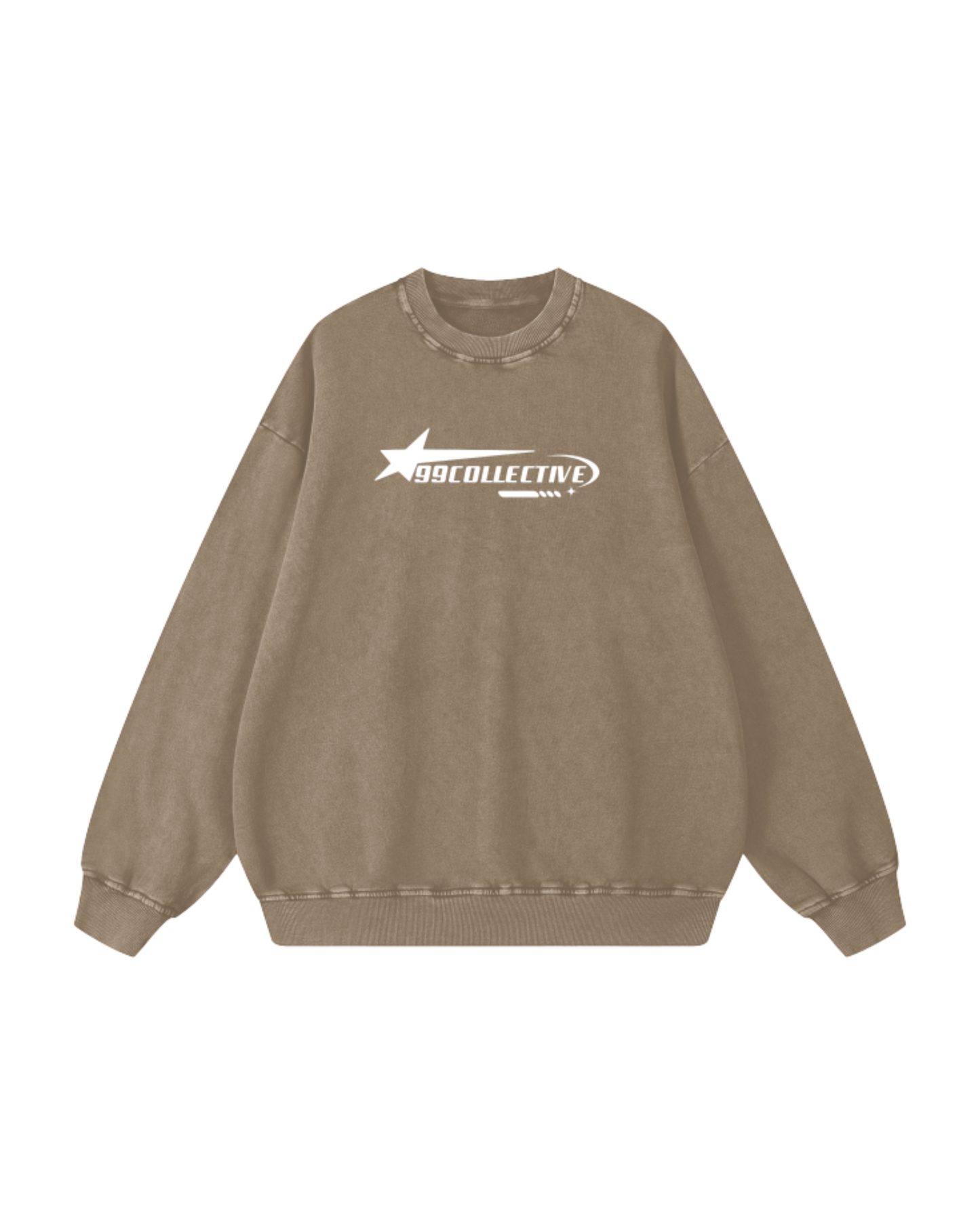 Olive Acid Wash Oversize Sweatshirt - 360 GSM