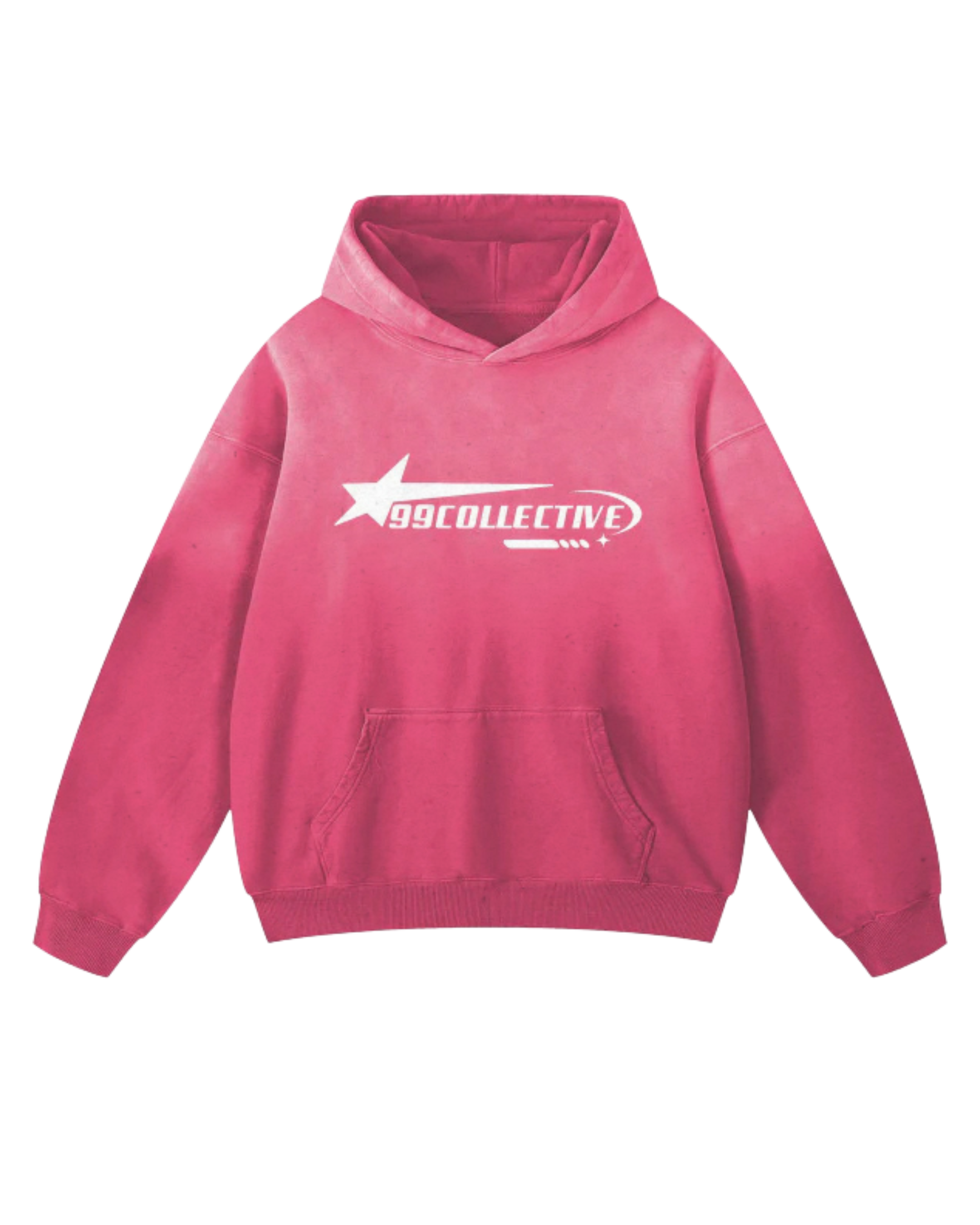 Pink Gradient Washed Oversized Hoodie-Premium