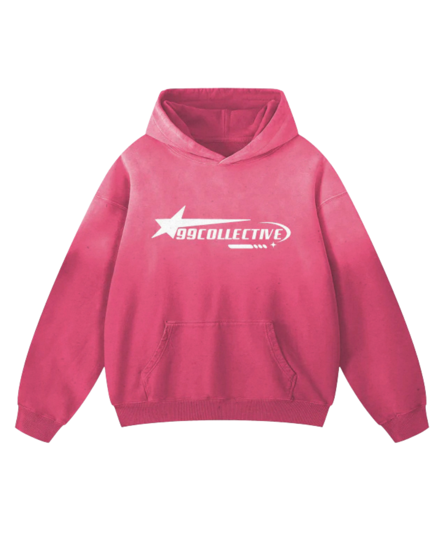 Pink Gradient Washed Oversized Hoodie-Premium