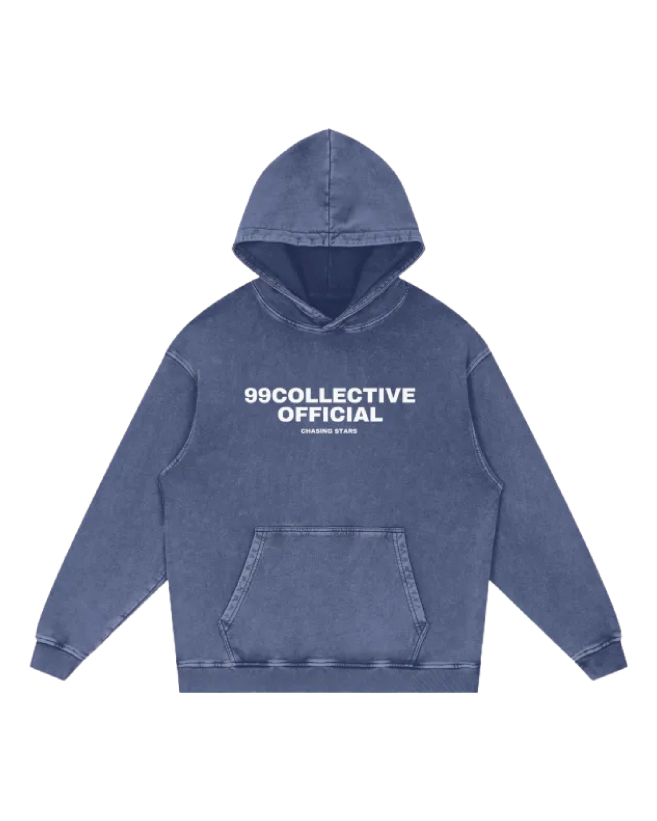 Blue Acid Wash Oversized Hoodie - 420 GSM