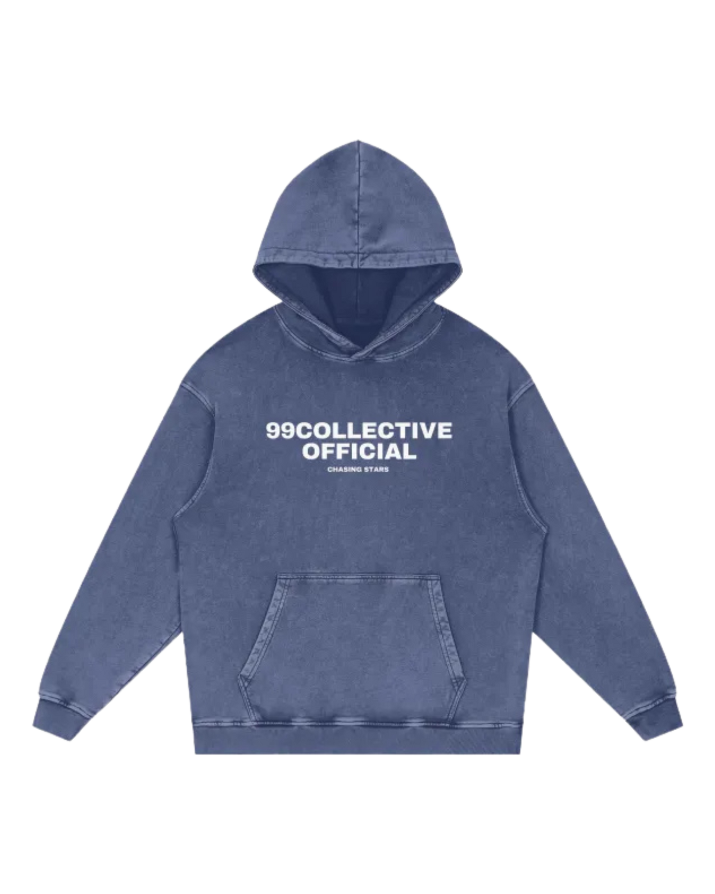 Blue Acid Wash Oversized Hoodie - 420 GSM