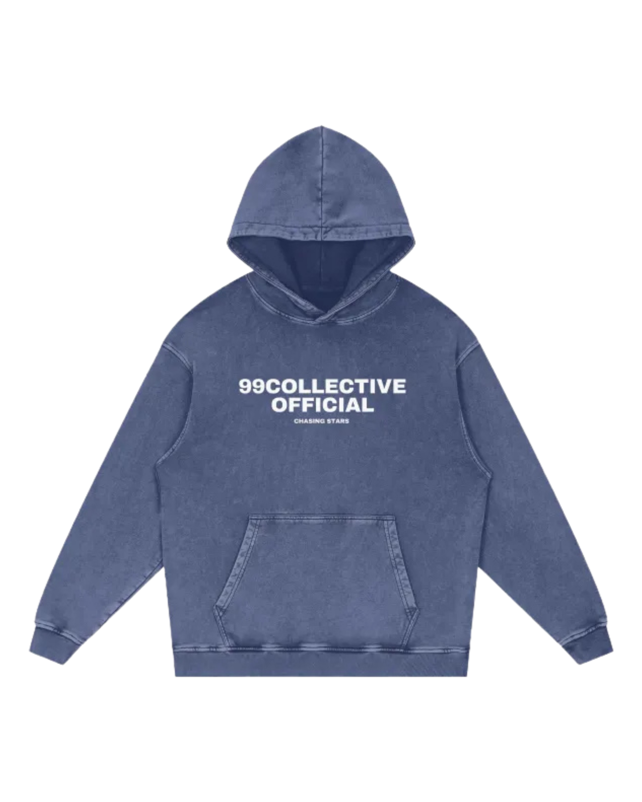 Blue Acid Wash Oversized Hoodie - 420 GSM