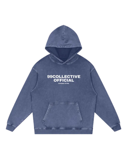 Blue Acid Wash Oversized Hoodie - 420 GSM