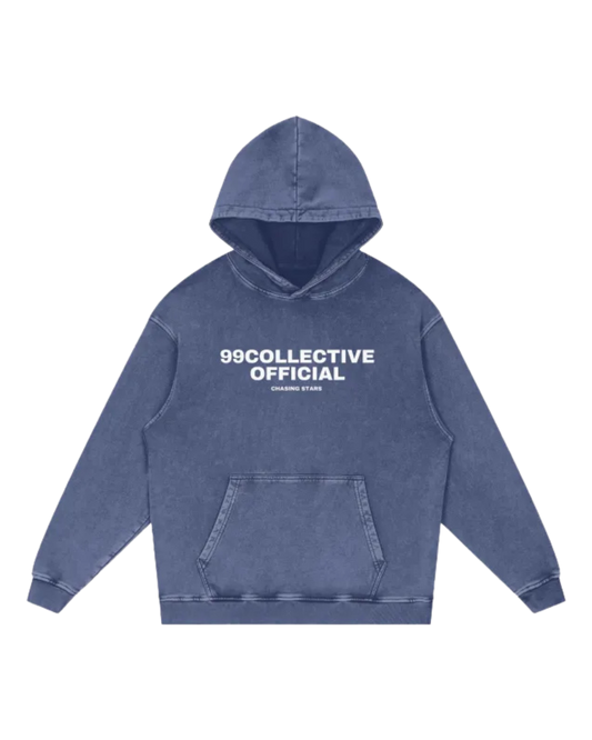 Blue Acid Wash Oversized Hoodie - 420 GSM