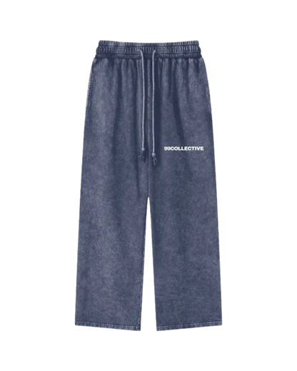 Blue Acid Wash Sweatpants