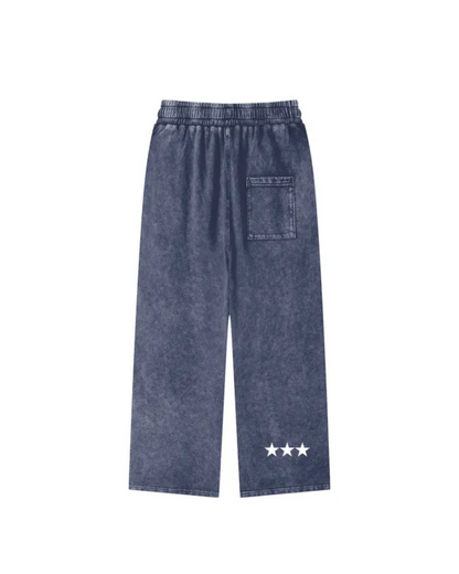 Blue Acid Wash Sweatpants