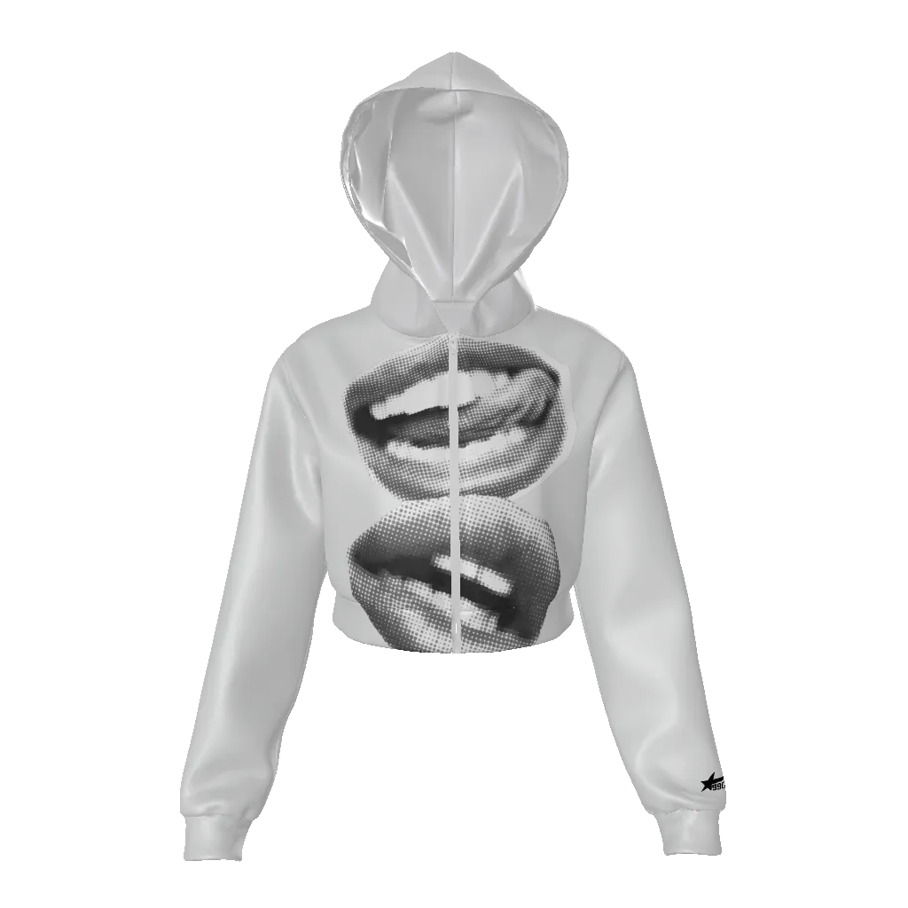 Lips Crop Zip Up