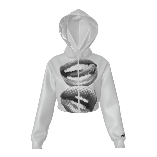 Lips Crop Zip Up