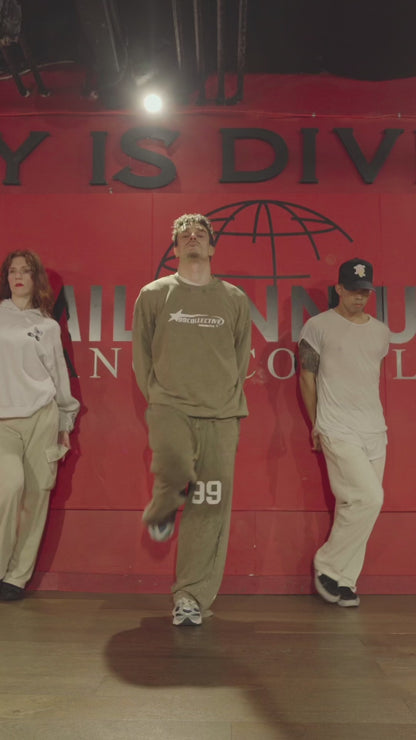 Olive Acid Wash Oversize Sweatshirt - 360 GSM